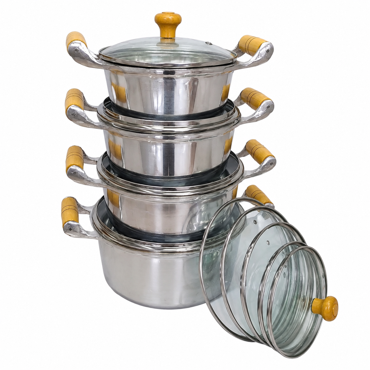 Jogo de 4 Panelas de Alumínio Fundido Grosso