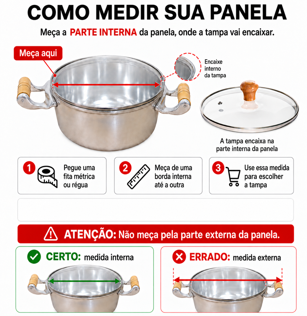 Jogo de 6 Panelas de Alumínio Fundido Grosso