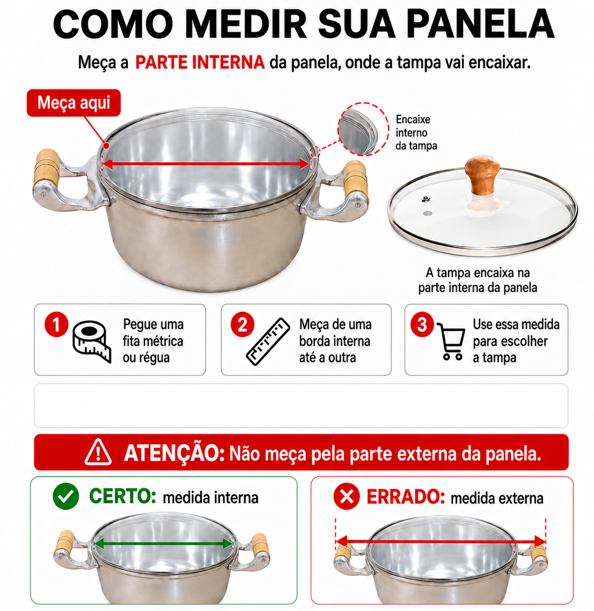 Jogo de 6 Panelas de Alumínio Fundido Grosso
