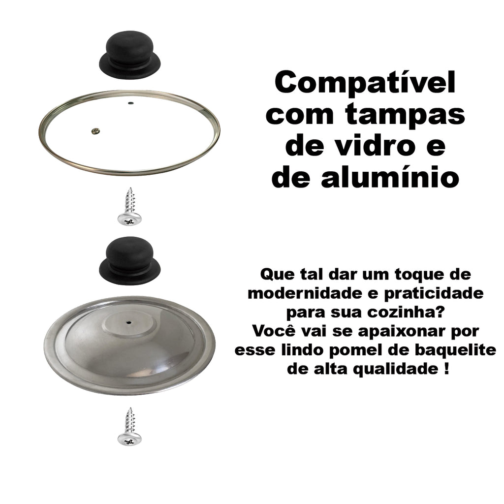 Puxadores de Plástico Preto para Tampas