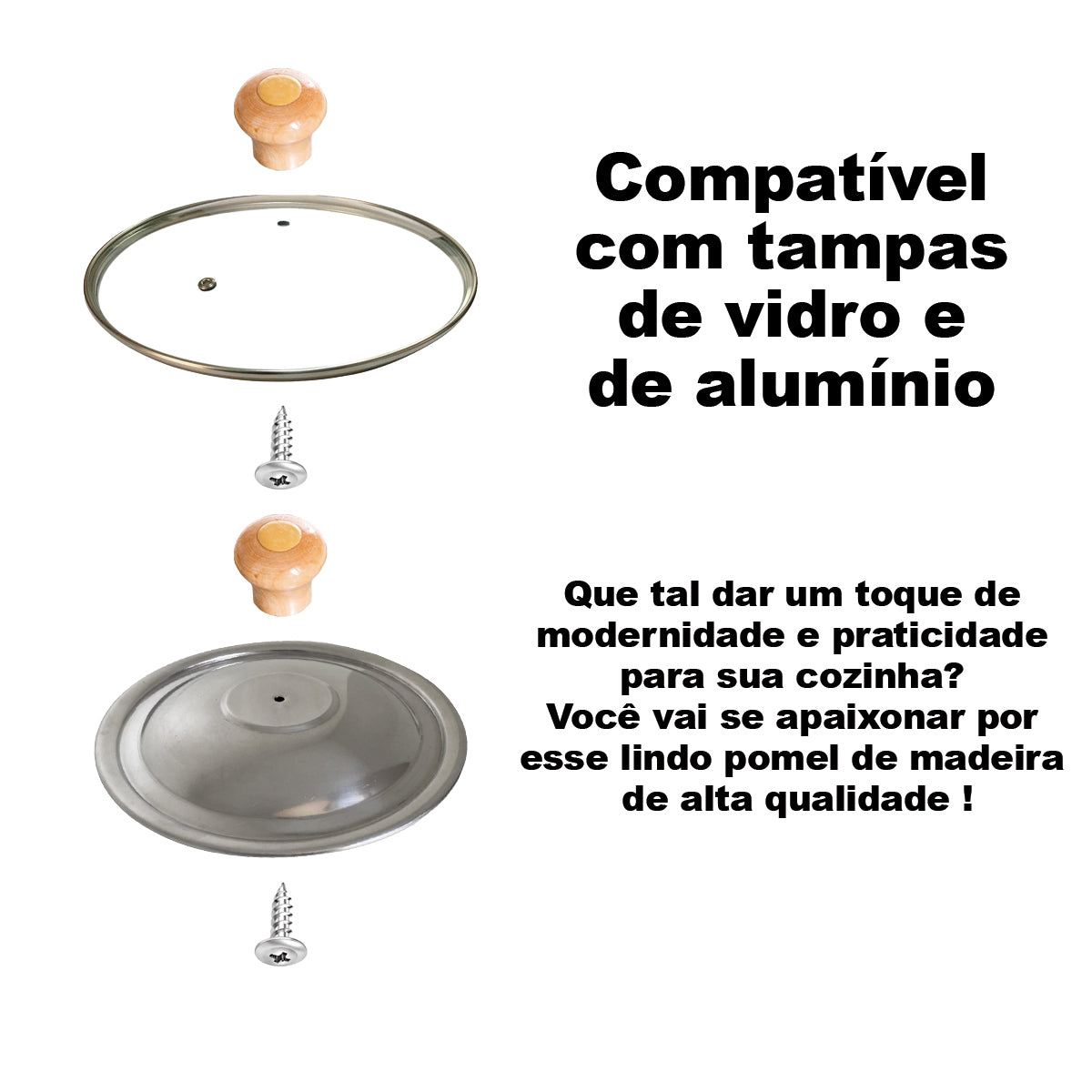 Puxadores de Madeira para Tampas