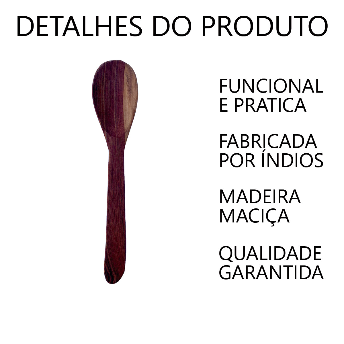 Colher para Arroz de Madeira 28cm Artesanal