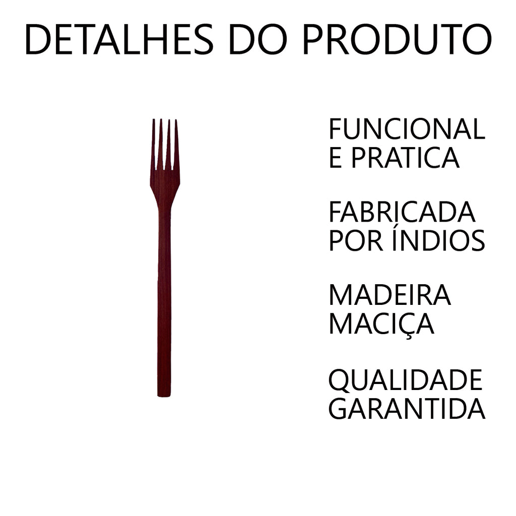 Garfo para Churrasco de Madeira 37cm Artesanal