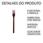 Garfo para Churrasco de Madeira 37cm Artesanal