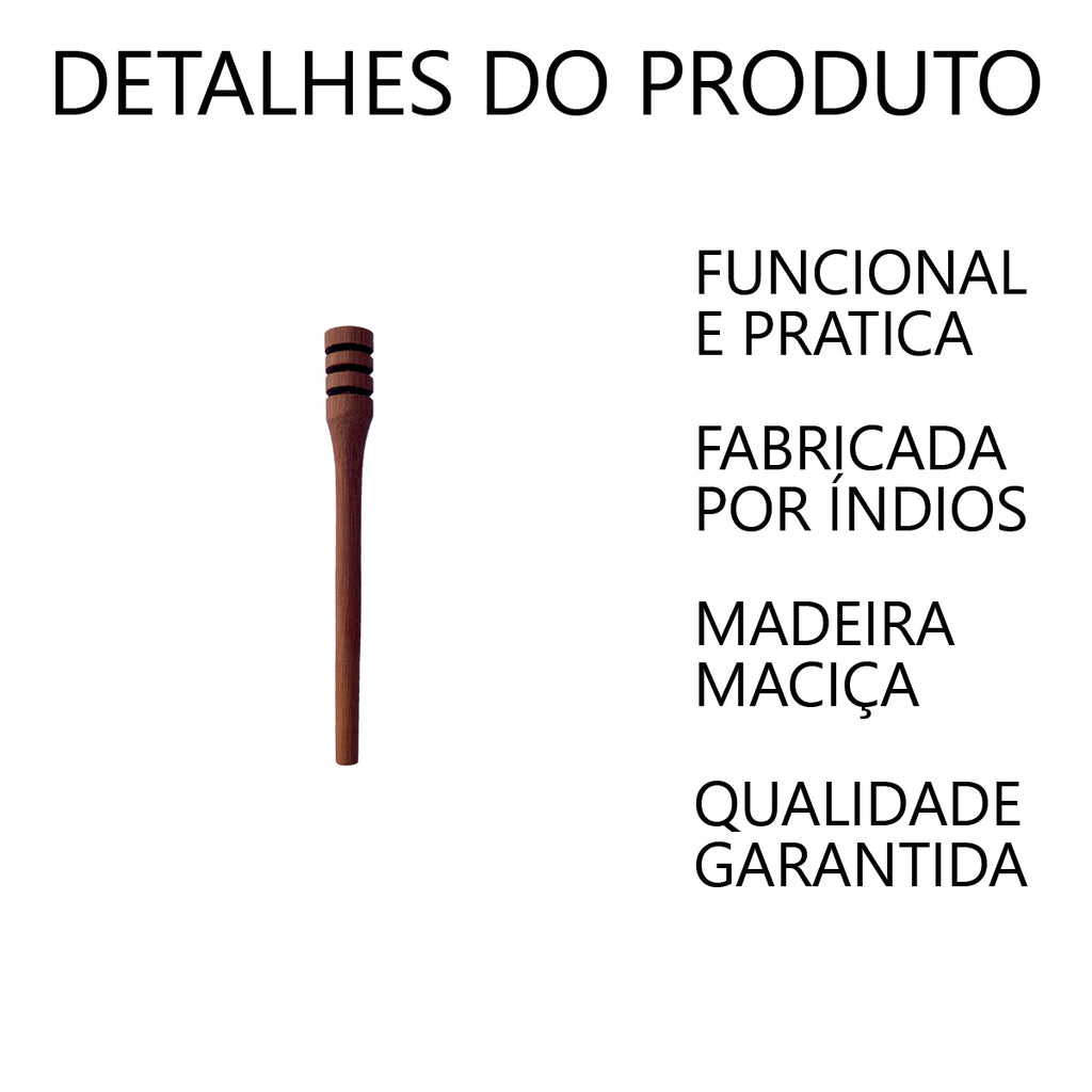 Pegador de Mel de Madeira 17cm Artesanal