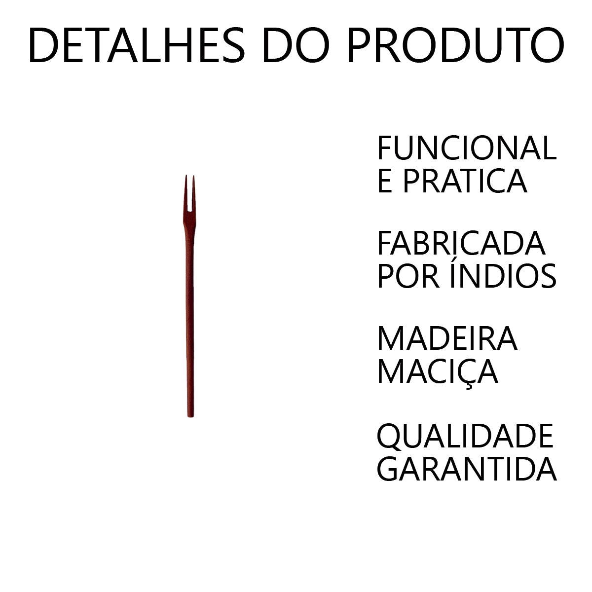Garfo para Petisco de Madeira 22cm Artesanal