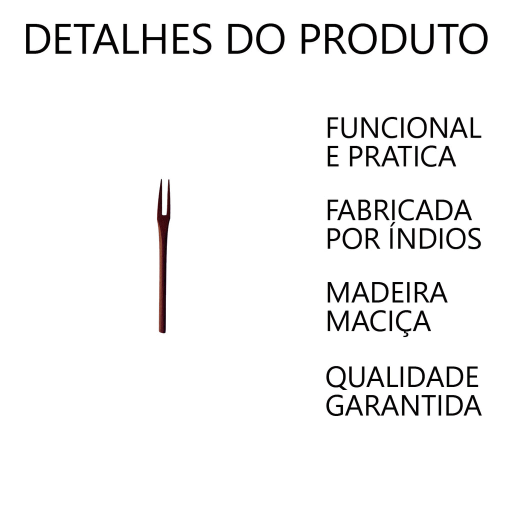 Garfo para Petisco de Madeira 13cm Artesanal