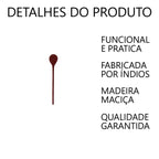 Colher para Suco de Madeira 17cm Artesanal