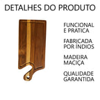 Tábua de Corte de Madeira Artesanal Para Churrasco e Cozinha
