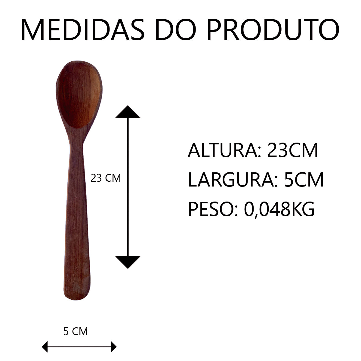 Colher para Arroz de Madeira 23cm Artesanal