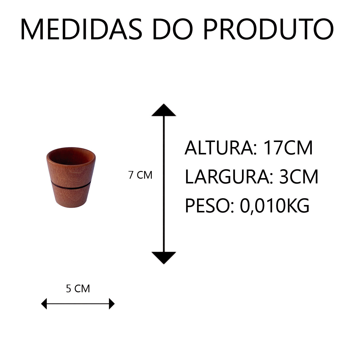 Copo de Madeira 7cm Artesanal