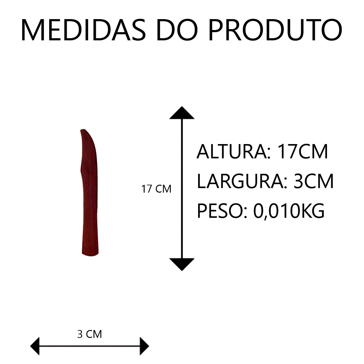 Faquinha de Madeira 17cm Artesanal