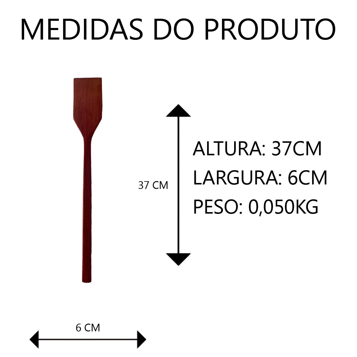 Espátula para Angu de Madeira 37cm Artesanal