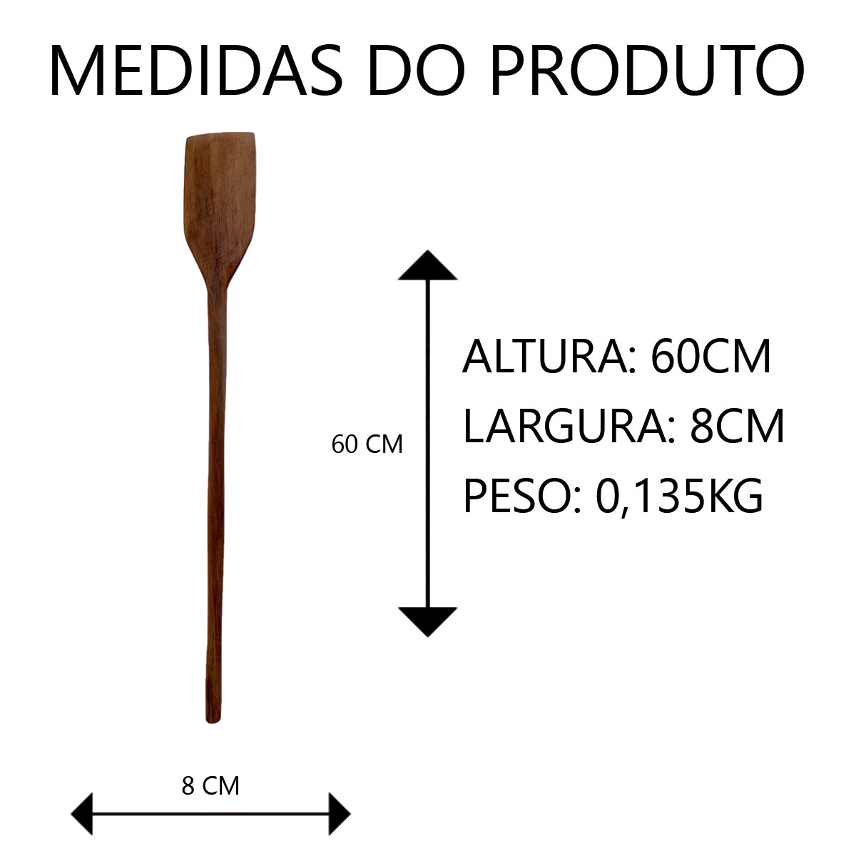 Espátula de Madeira 60cm Artesanal