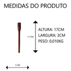 Pegador de Mel de Madeira 17cm Artesanal