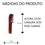 Pente de Madeira 22cm Artesanal Para Cabelo e Barba
