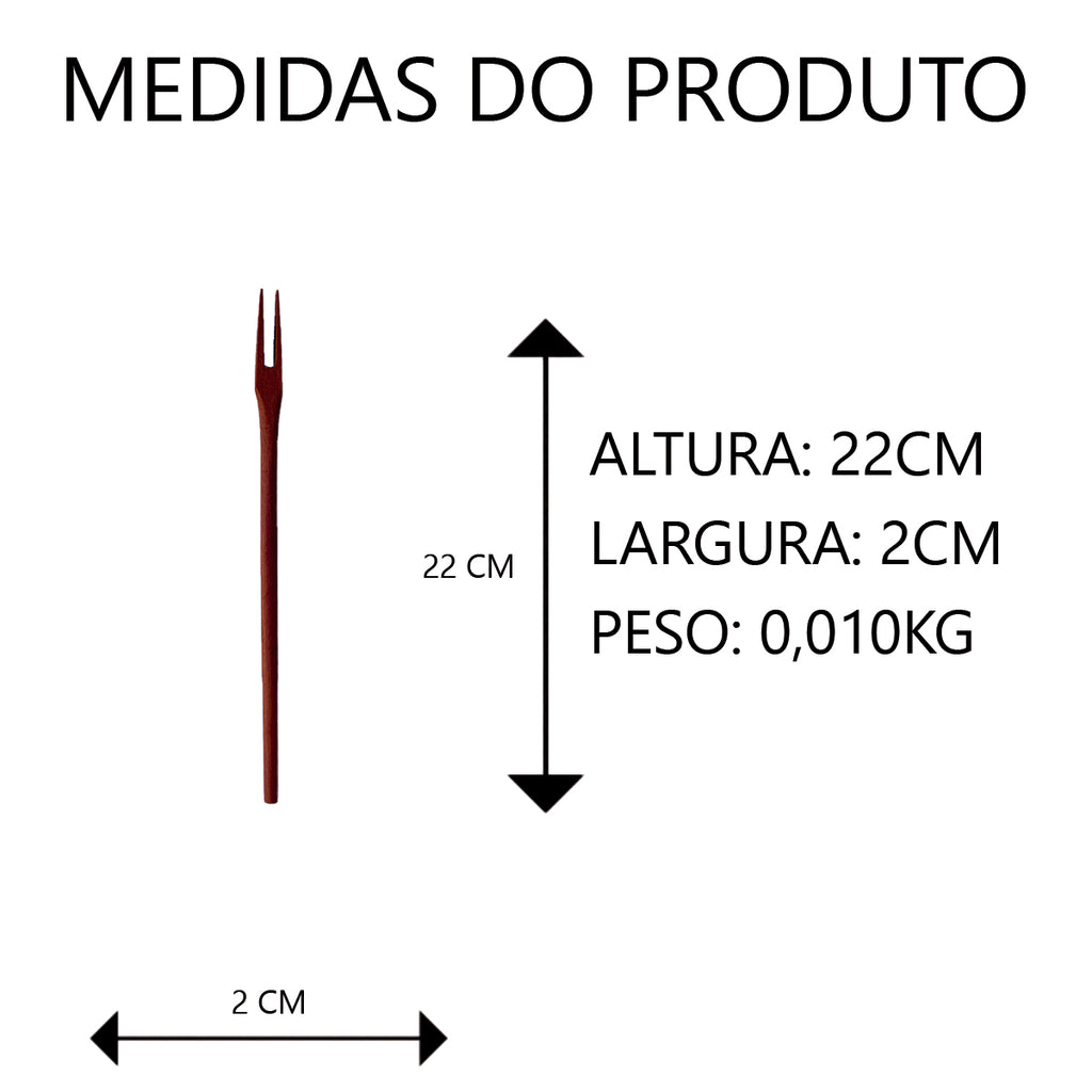 Garfo para Petisco de Madeira 22cm Artesanal