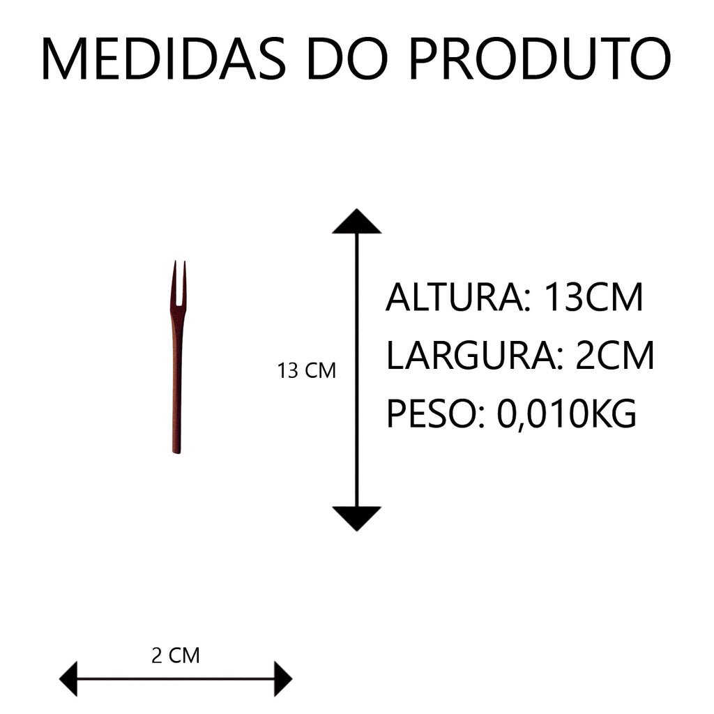 Garfo para Petisco de Madeira 13cm Artesanal