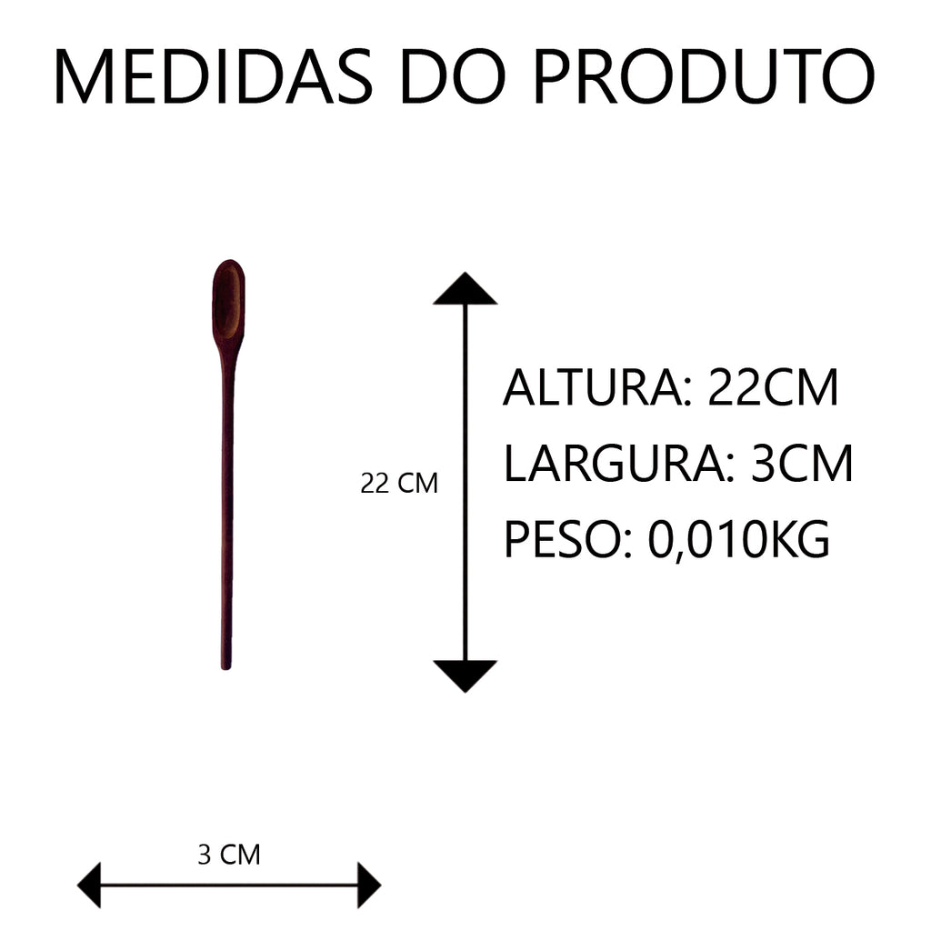 Colher para Pimenta de Madeira 22cm Artesanal
