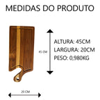 Tábua de Corte de Madeira Artesanal Para Churrasco e Cozinha