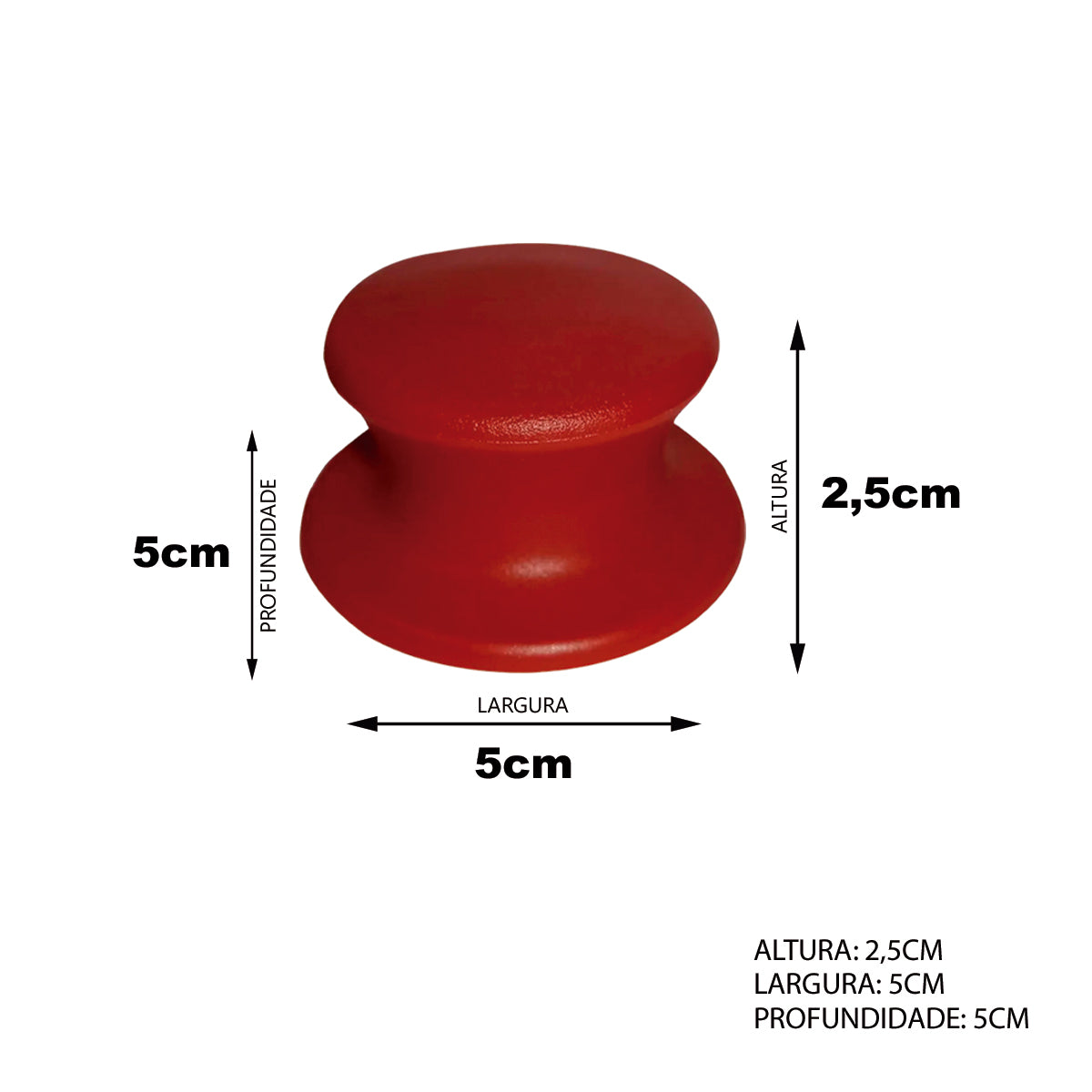 Puxadores de Plástico Vermelho para Tampas