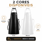 Avental de napa preto e branco sem bolso tamanho médio e grande