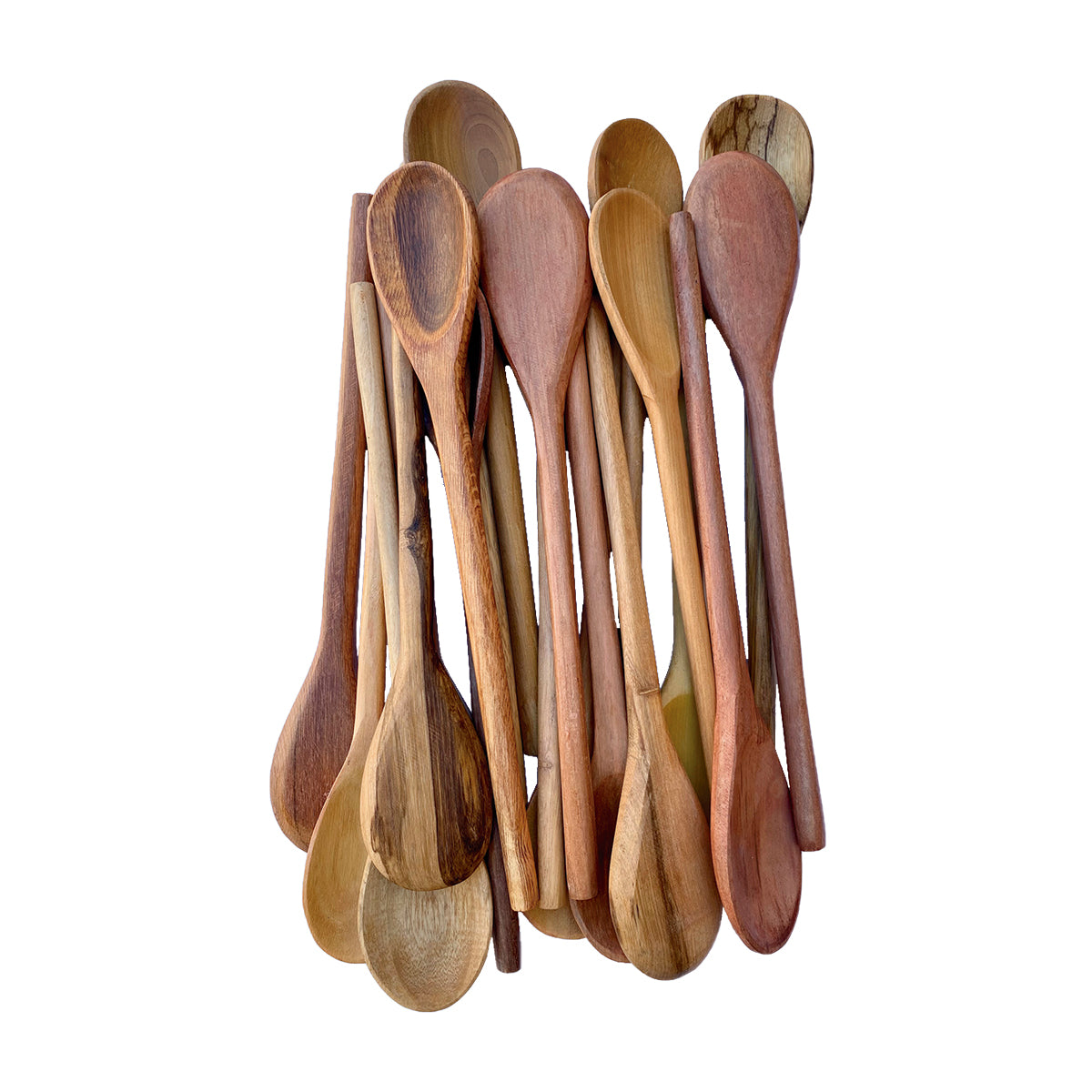 Colheres de pau em madeira, 38cm, várias unidades