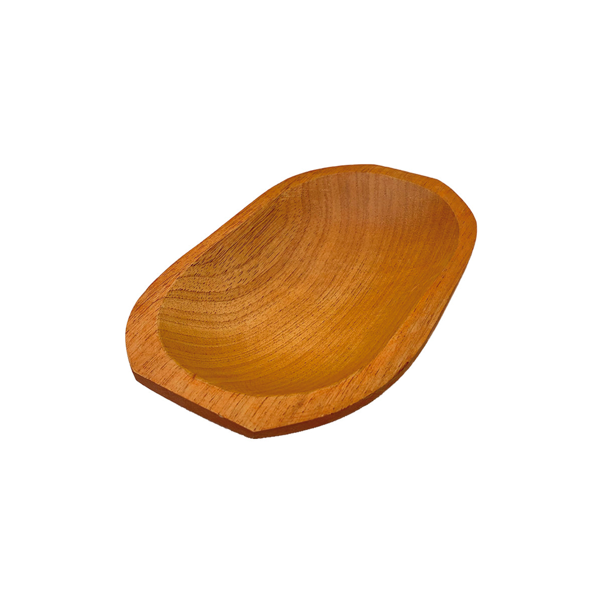 Gamela de madeira maciça artesanal, 27x18cm, ideal para servir petiscos e decorar