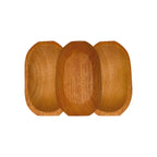 Conjunto de gamelas de madeira 27x18cm, formato oval artesanal