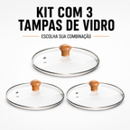 Kit com 3 tampas de vidro temperado, monte sua combinação de puxador