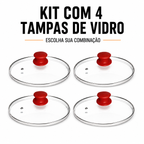 Kit com 4 tampas de vidro temperado, monte sua combinação de puxador