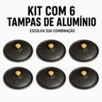 Kit com 6 tampas de alumínio, monte sua combinação de tamanho e modelo