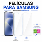 Películas para Samsung em vidro temperado ou cerâmica, com kit de limpeza incluso