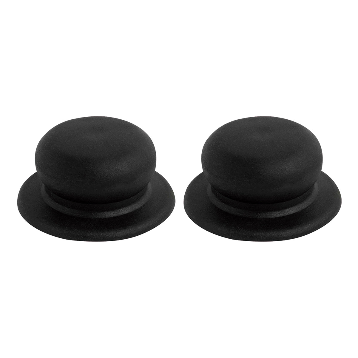 2 puxadores de plástico preto para tampas de panelas e frigideiras