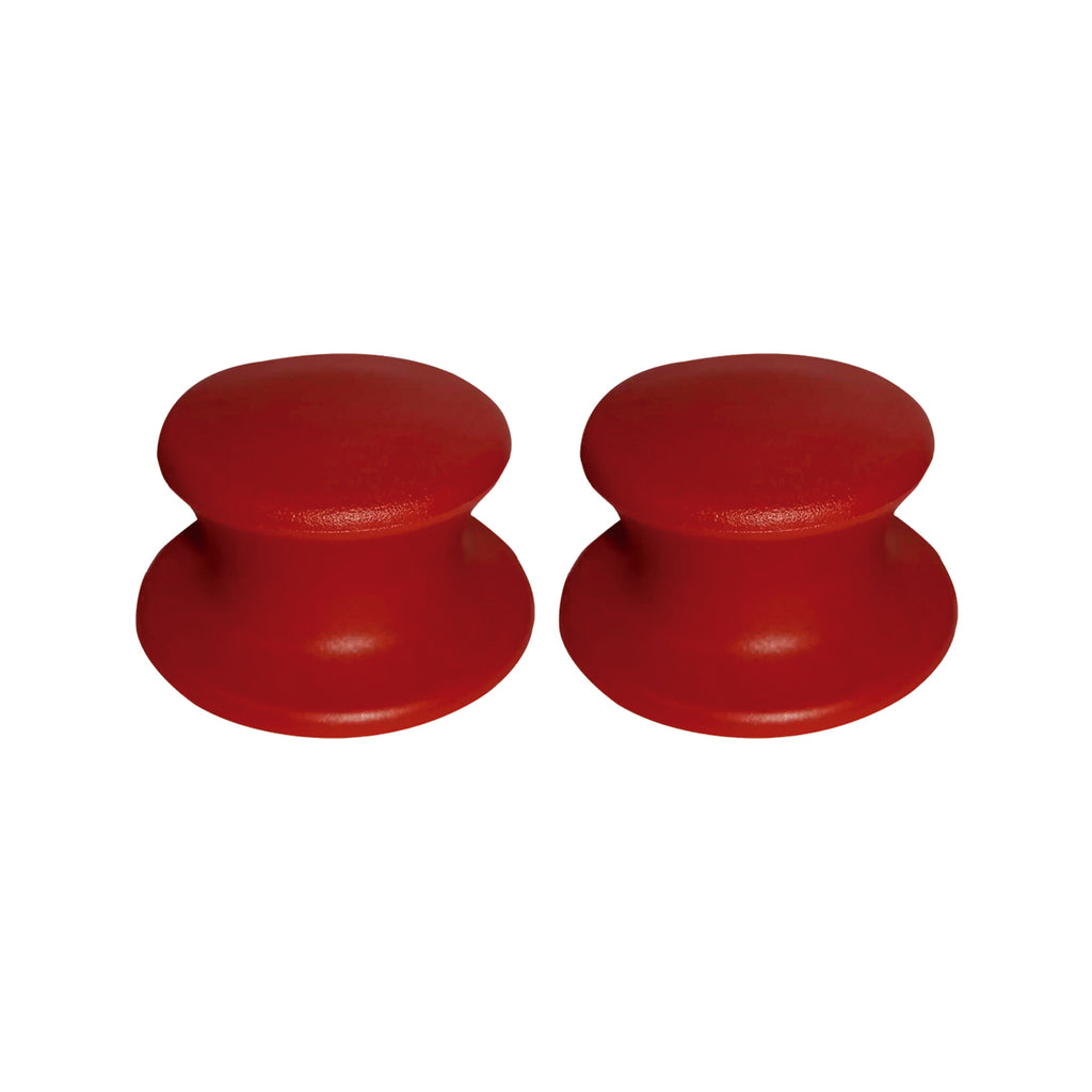 2 puxadores de plastico vermelho para tampas de panelas e frigideiras
