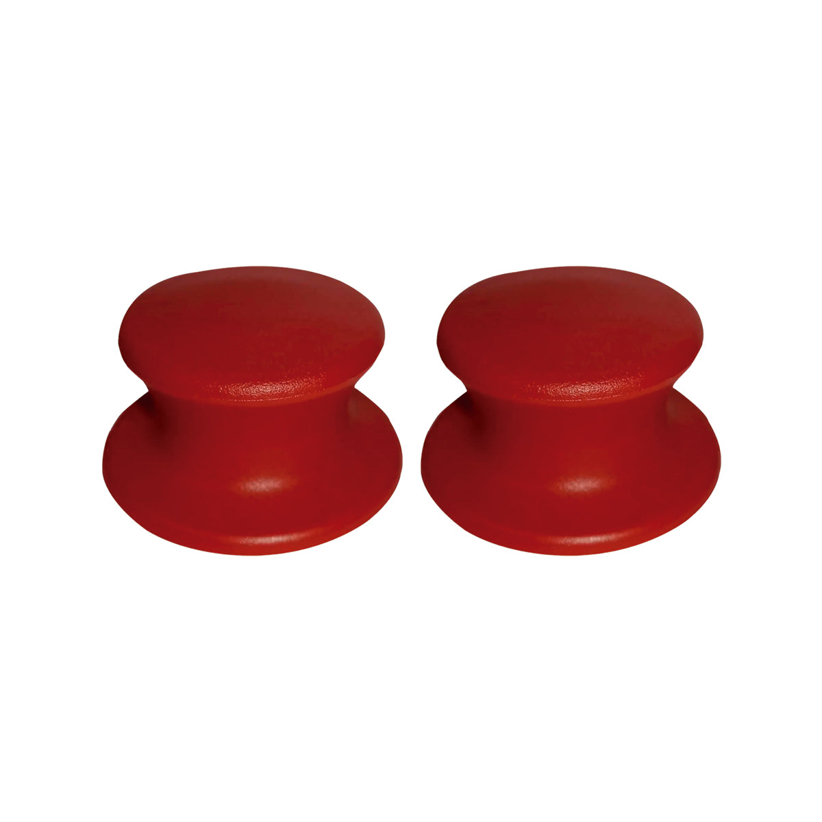 2 puxadores de plastico vermelho para tampas de panelas e frigideiras