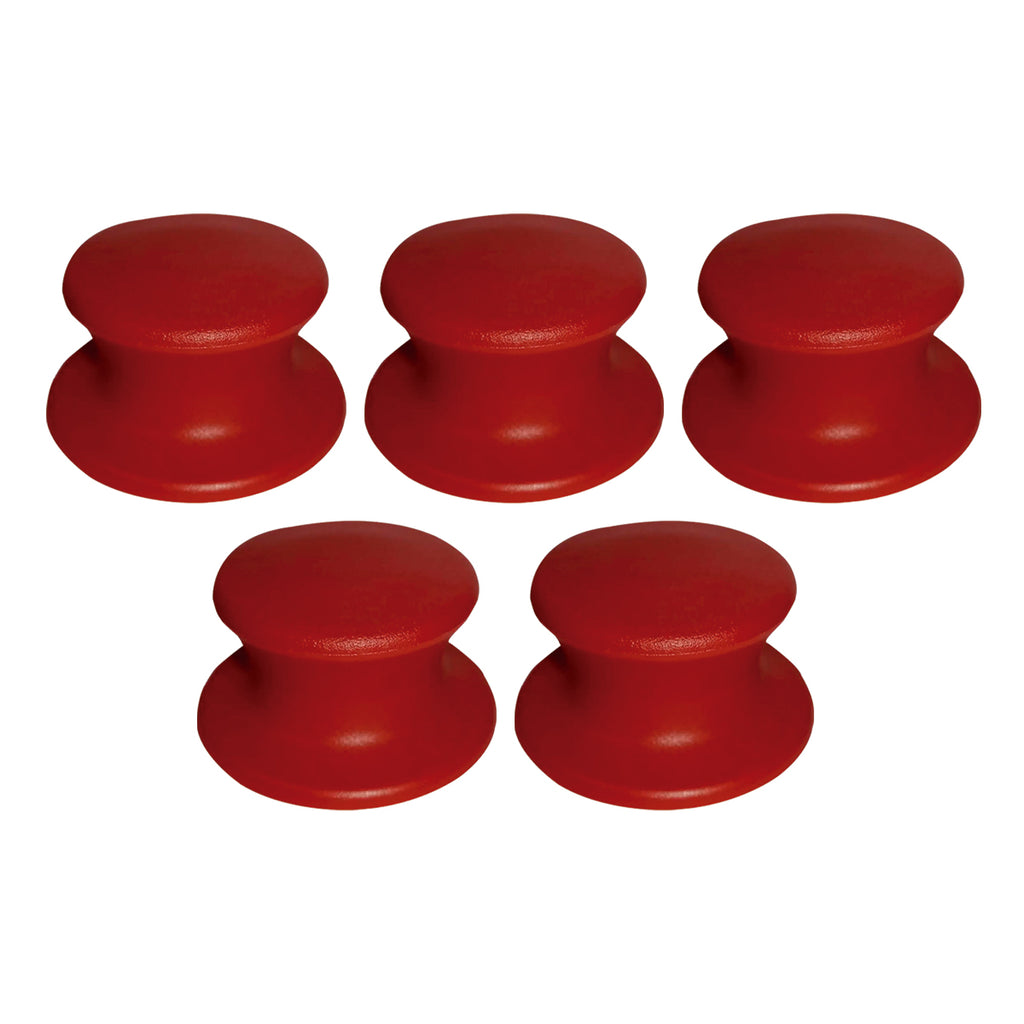 5 puxadores de plastico vermelho para tampas de panela e frigideira