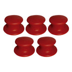 5 puxadores de plastico vermelho para tampas de panela e frigideira