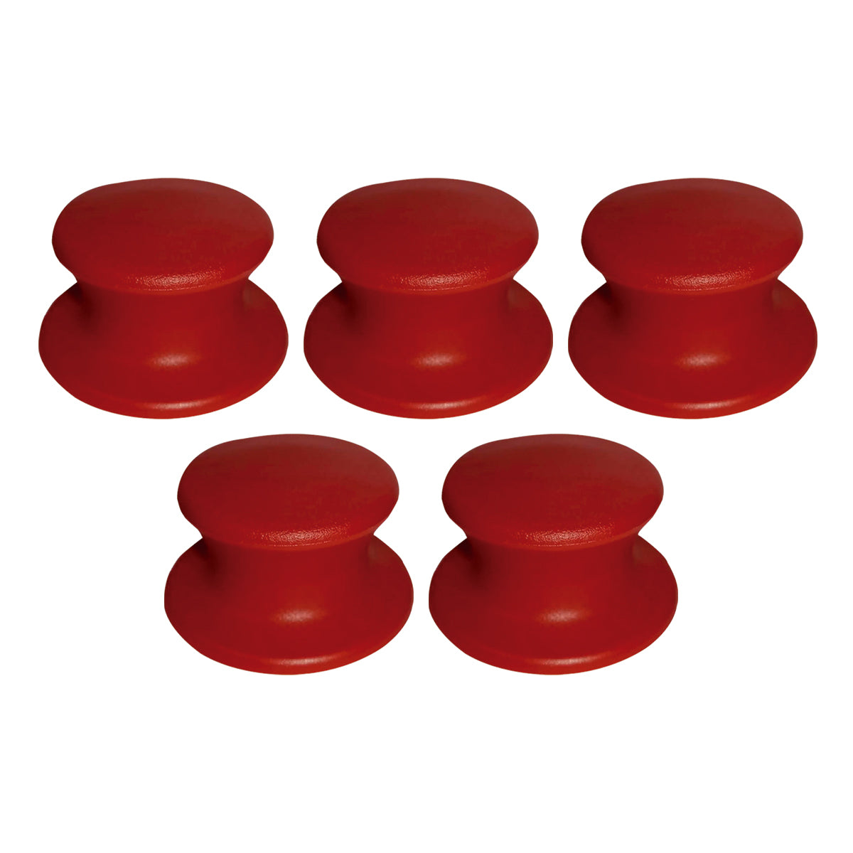 5 puxadores de plastico vermelho para tampas de panela e frigideira