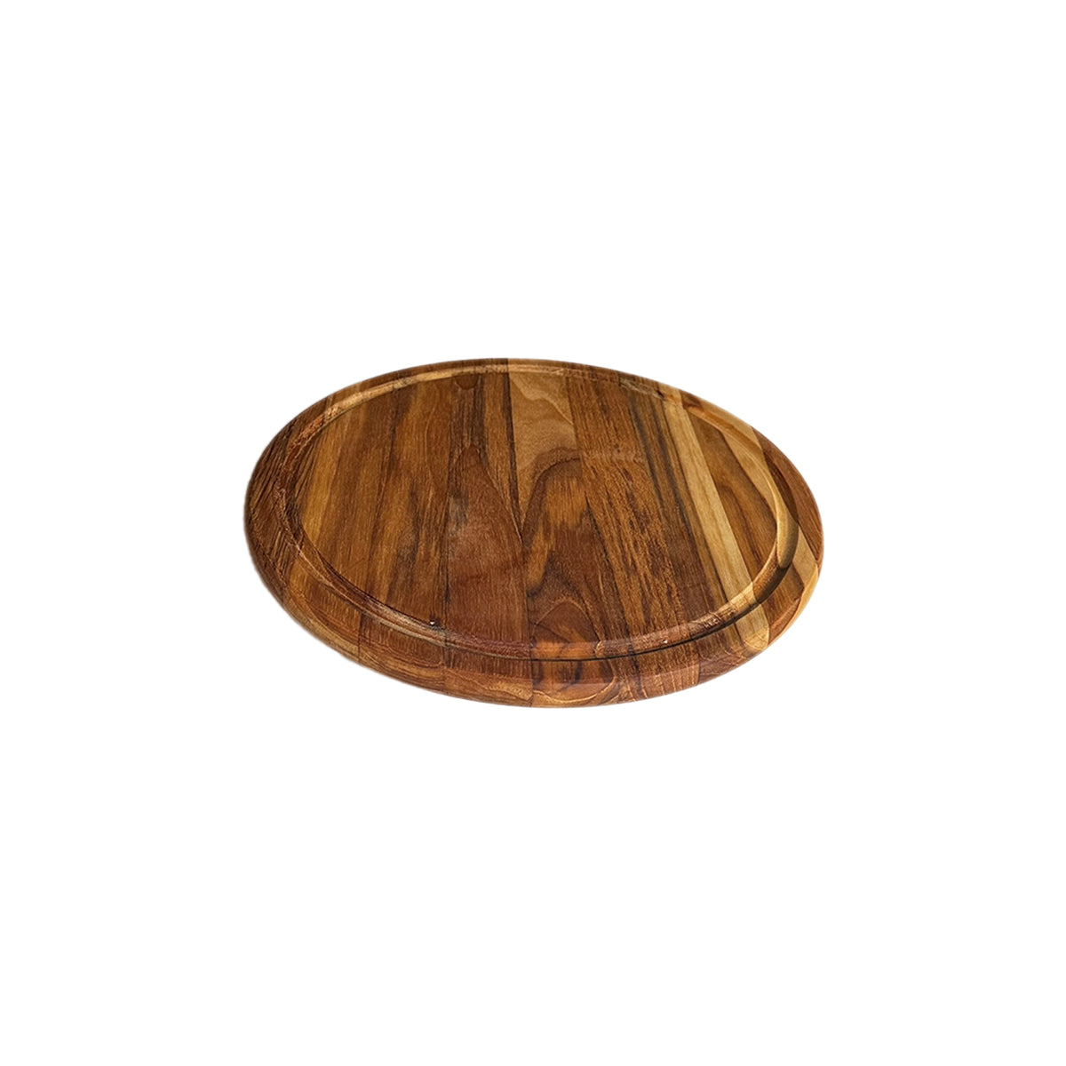 Tábua redonda de madeira artesanal, ideal para cortar e servir carnes e frios
